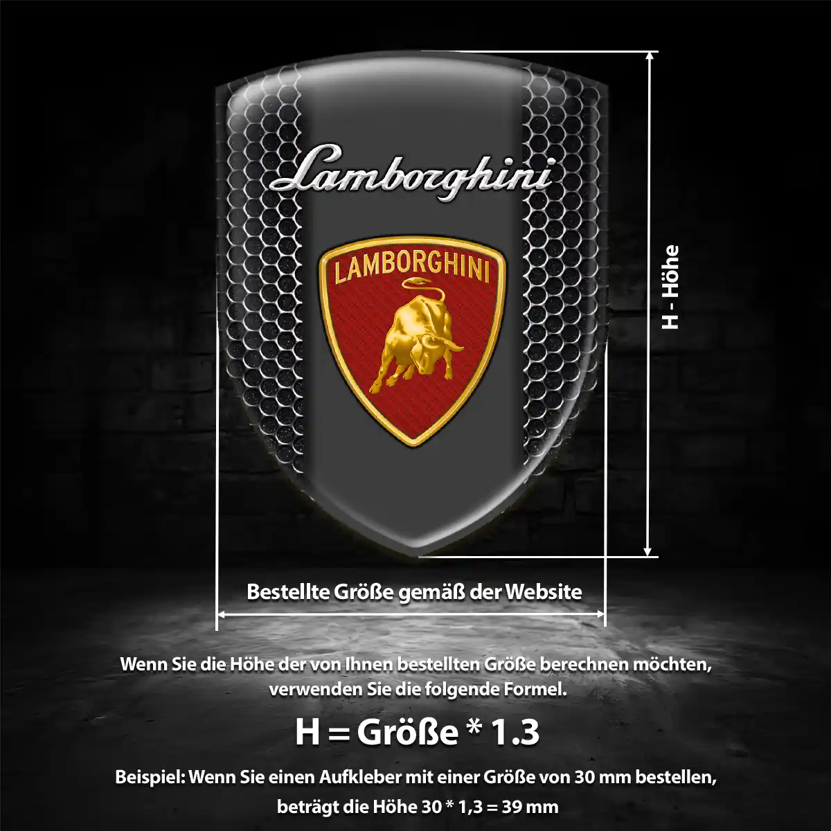 Lamborghini Aufkleber 3D Gel Wappen Hohe Qualität
