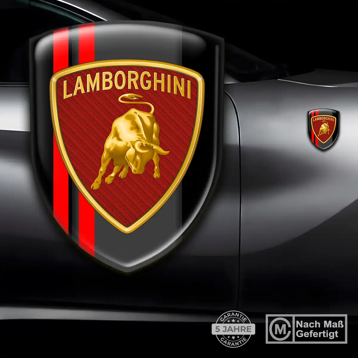 Lamborghini Aufkleber 3D Gel Wappen Stilvolles Design