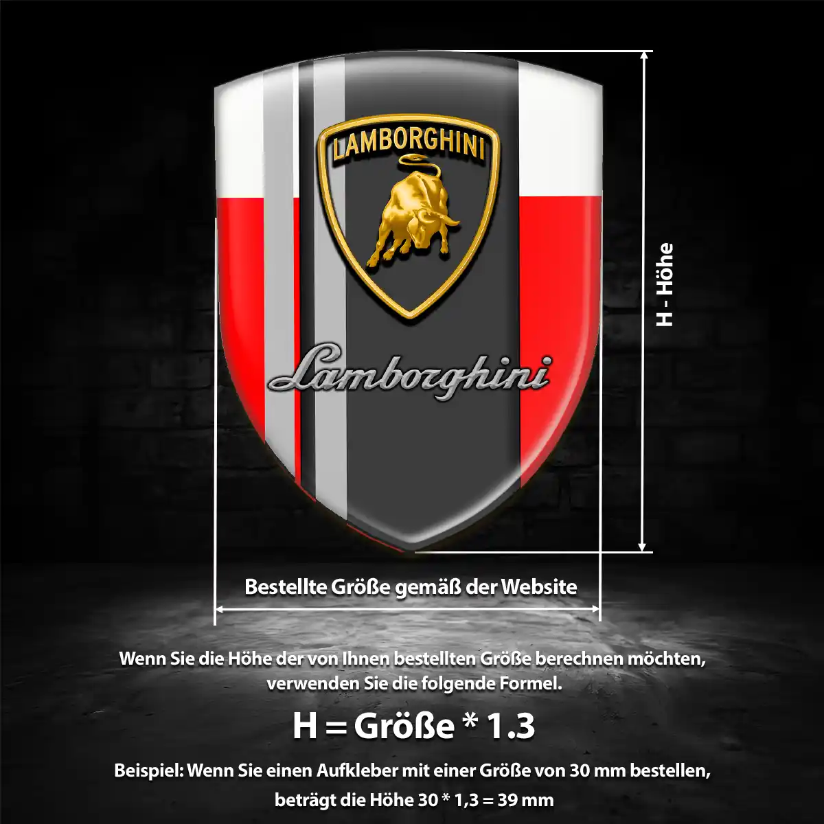 Lamborghini Aufkleber Emblem Hohe Qualität