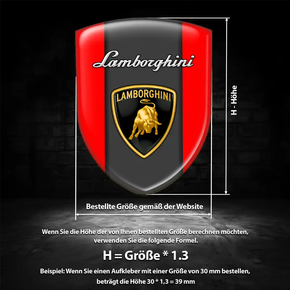 Lamborghini Aufkleber Emblem Wappen Premium-Edition