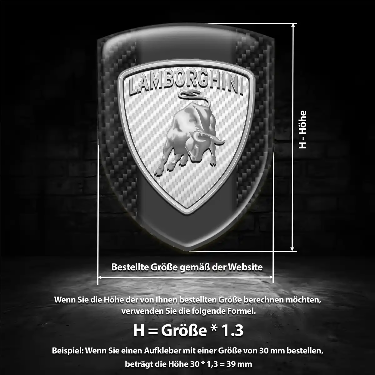 Lamborghini Aufkleber Embleme Silikon Premium-Edition