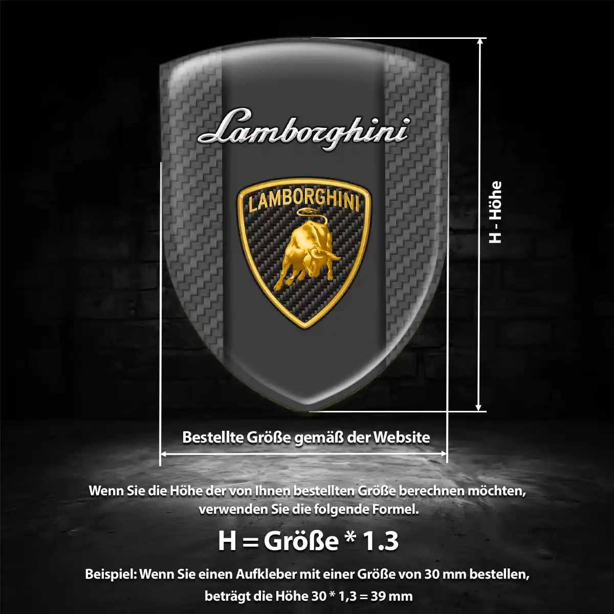 Lamborghini Aufkleber Silikon Embleme Auto Hohe Qualität