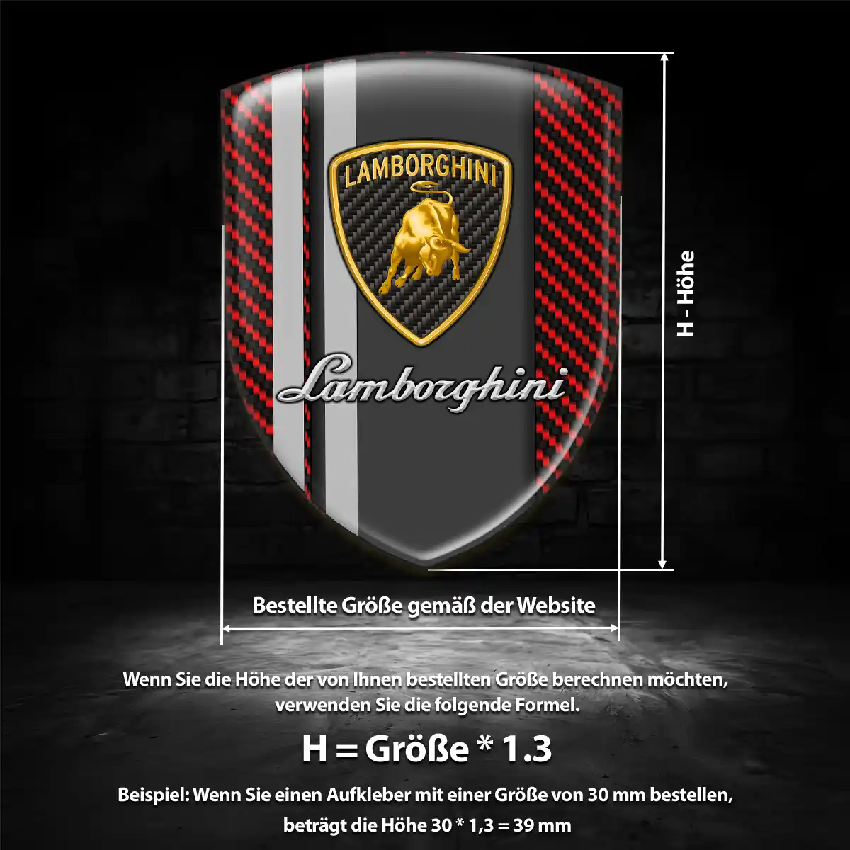 Lamborghini Aufkleber Wappen Emblem Premium-Edition