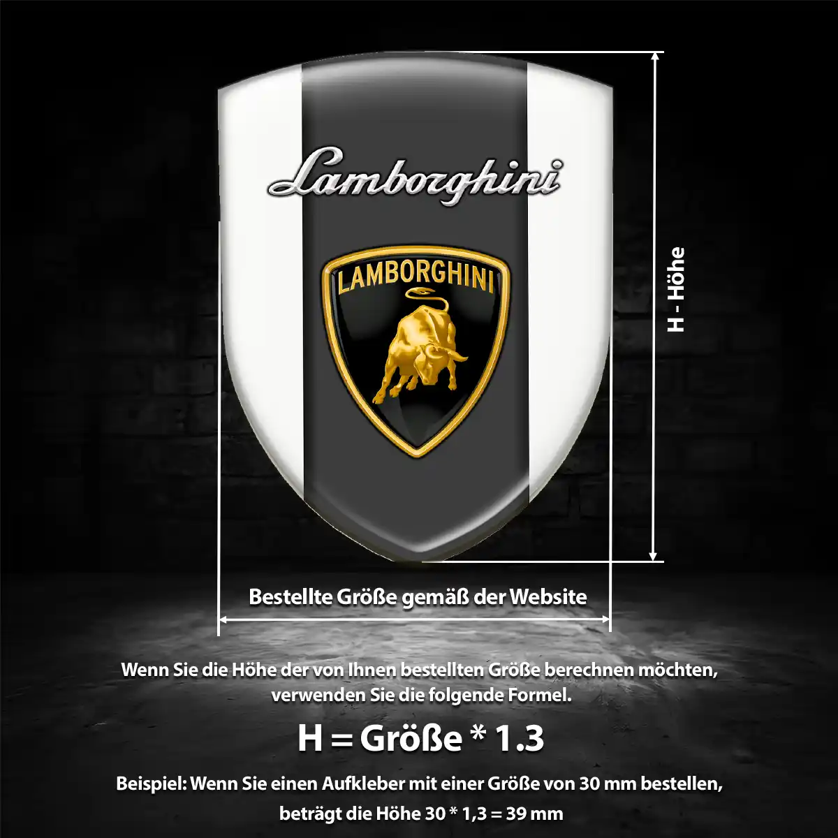 Lamborghini Aufkleber Wappen Premium-Edition