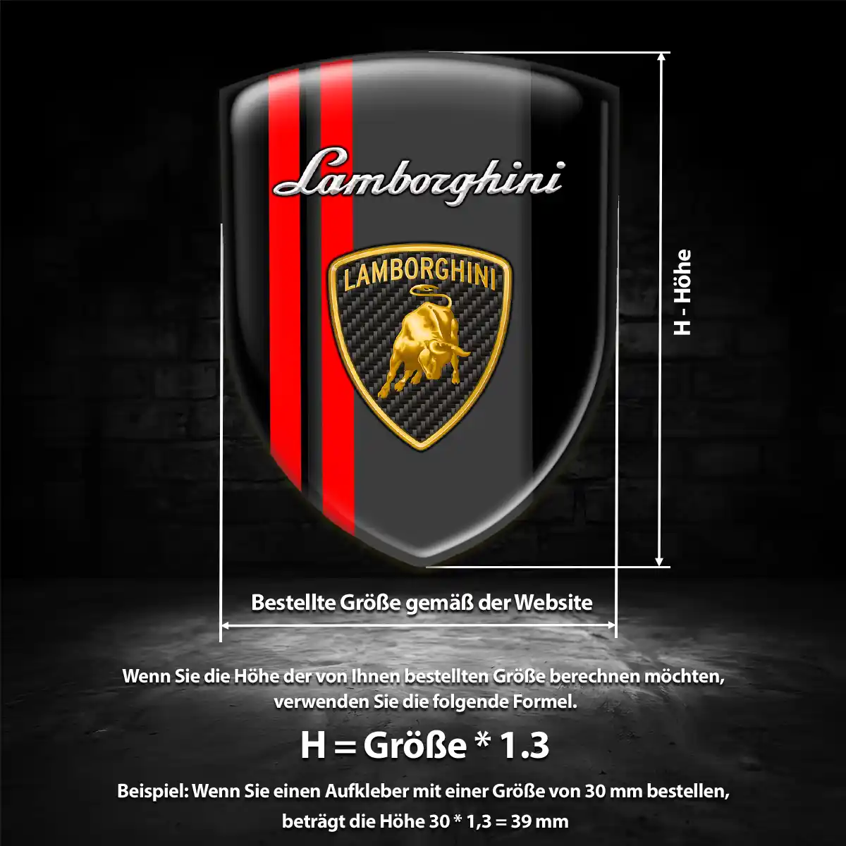 Lamborghini Emblem Aufkleber Wappen Premium-Edition