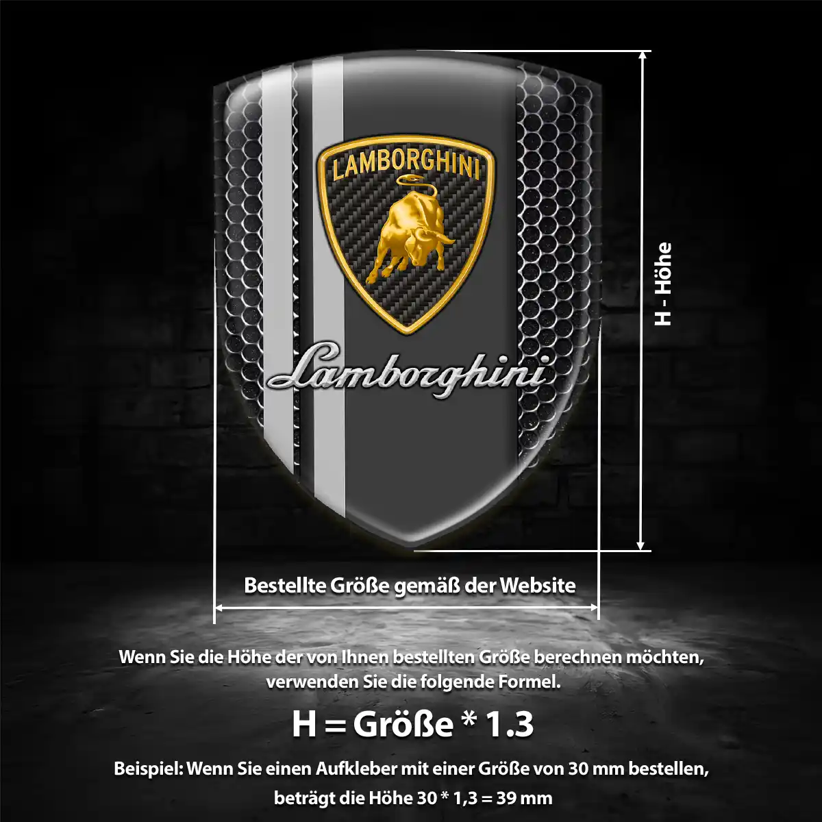 Lamborghini Embleme Silikon Aufkleber Premium-Edition
