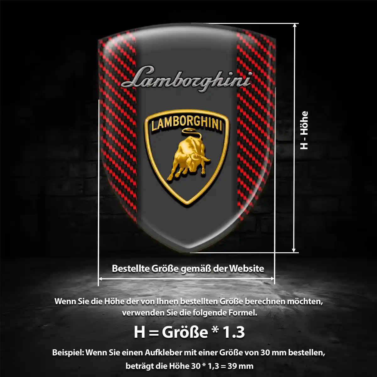 Lamborghini Silikon Aufkleber Wappen Auto Hohe Qualität