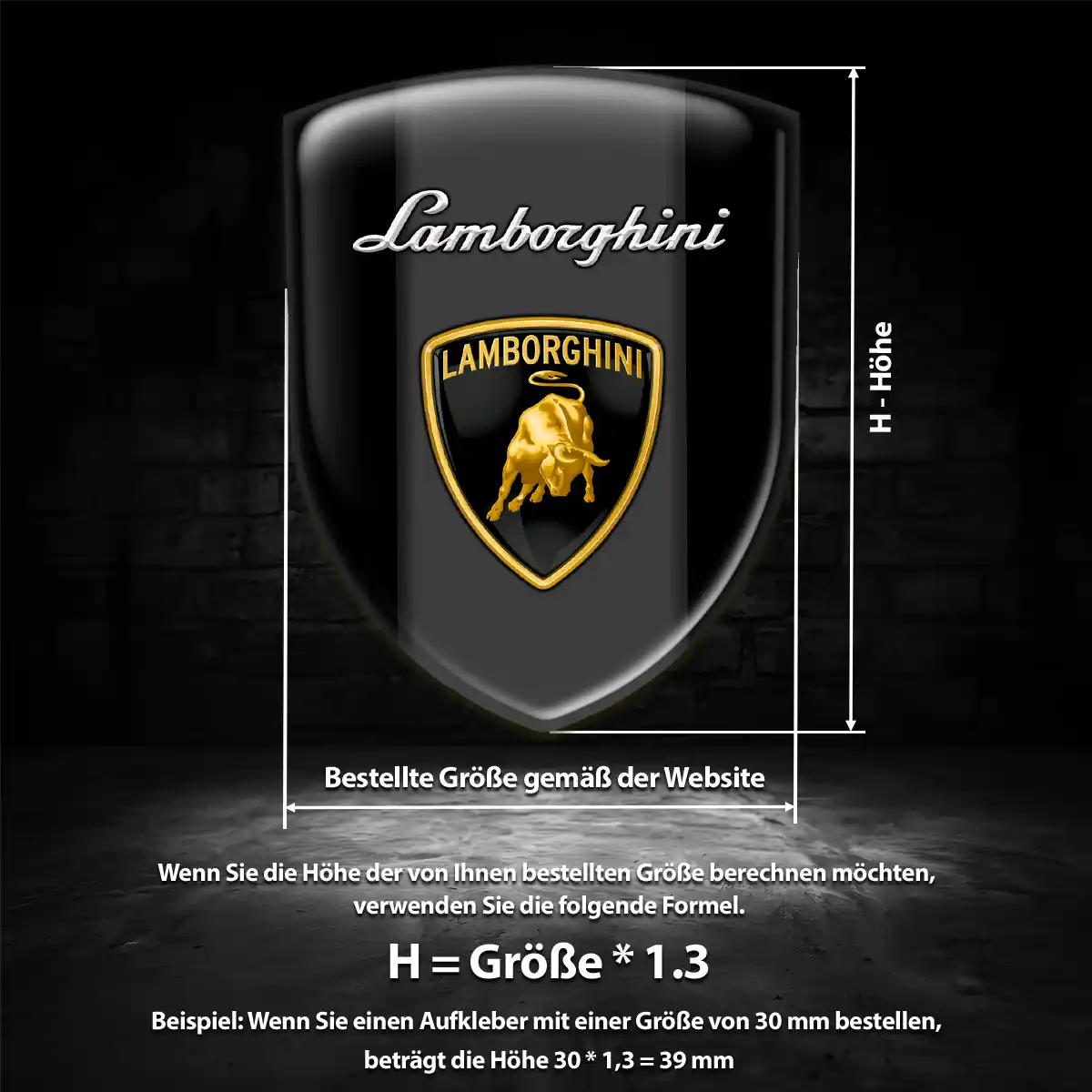 Lamborghini Silikon Aufkleber Wappen Hohe Qualität