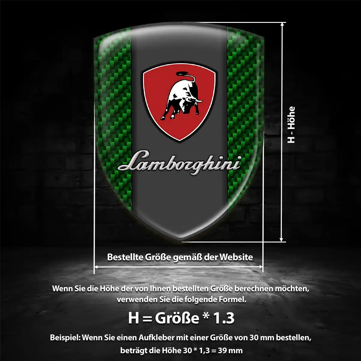 Lamborghini Silikon Aufkleber Wappen Premium-Edition