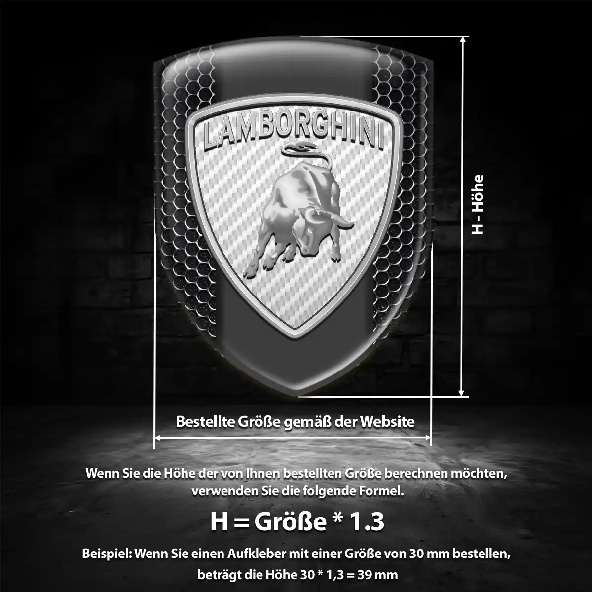 Lamborghini Silikon Aufkleber Wappen Stilvolles Design