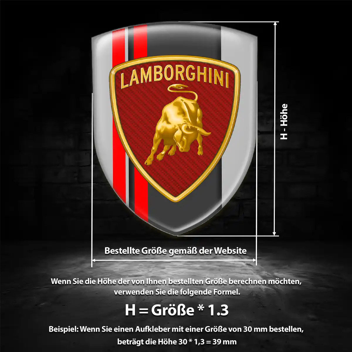 Lamborghini Wappen Aufkleber Emblem Stilvolles Design