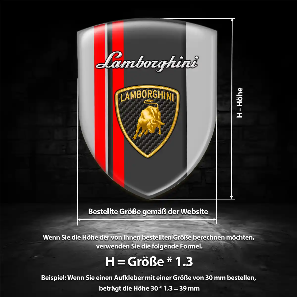 Lamborghini Wappen Emblem Aufkleber Premium-Edition