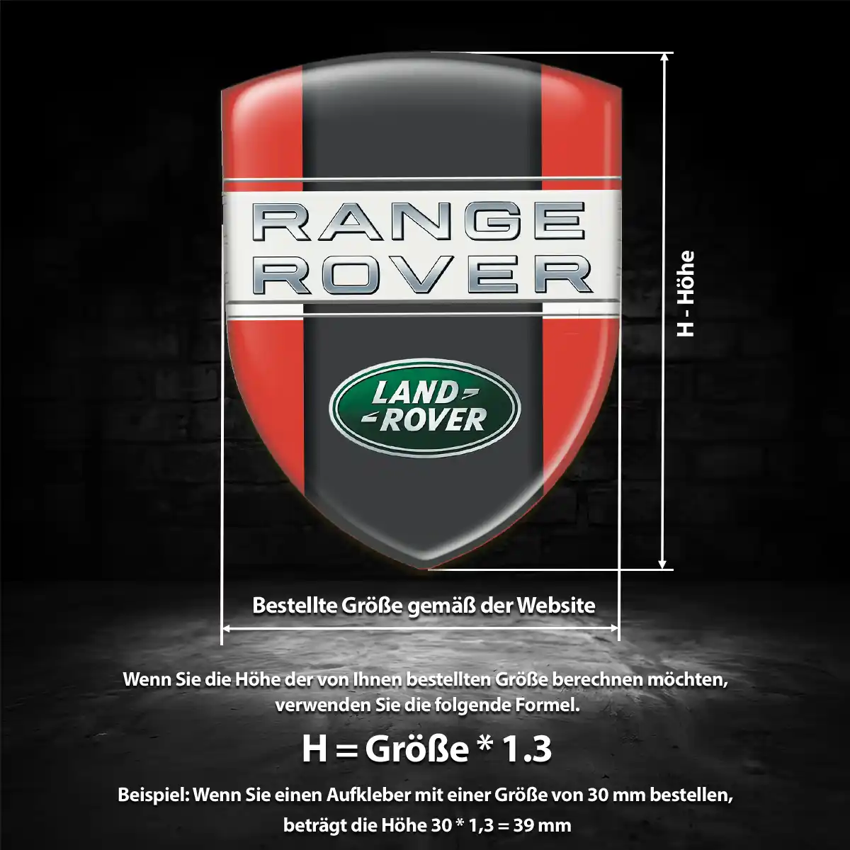 Land Rover 3D Gel Aufkleber Silikon Stilvolles Design