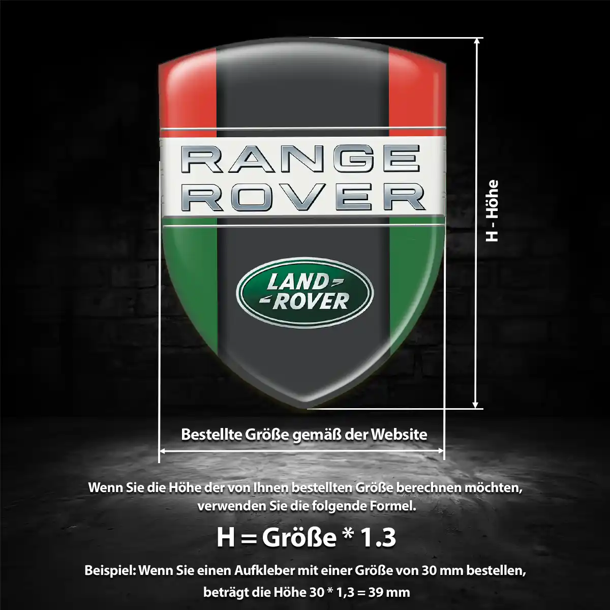 Land Rover 3D Gel Aufkleber Wappen Hohe Qualität