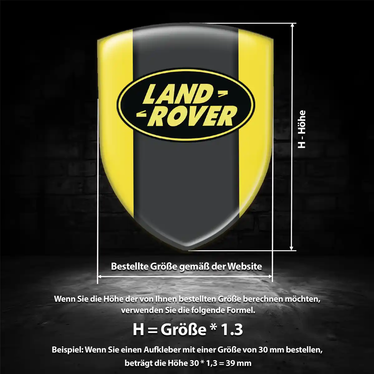 Land Rover 3D Gel Aufkleber Wappen Stilvolles Design