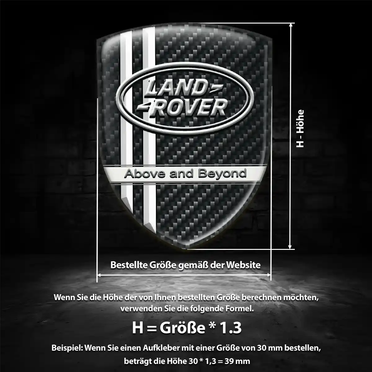 Land Rover Aufkleber 3D Gel Silikon Stilvolles Design