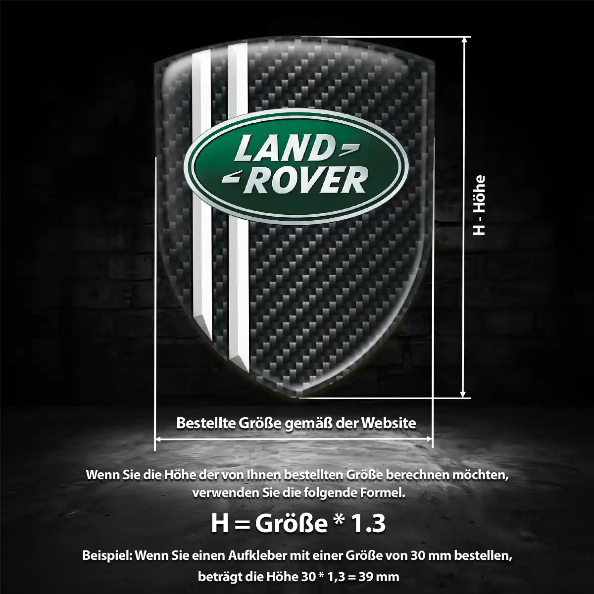 Land Rover Aufkleber 3D Gel Wappen Stilvolles Design