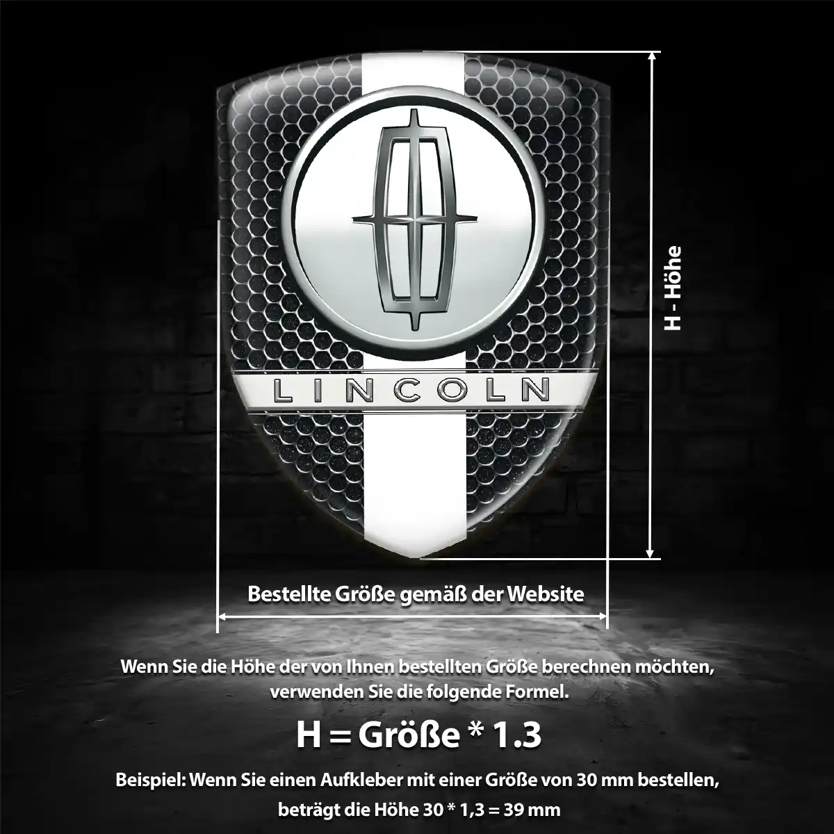 Lincoln 3D Gel Aufkleber Auto Stilvolles Design