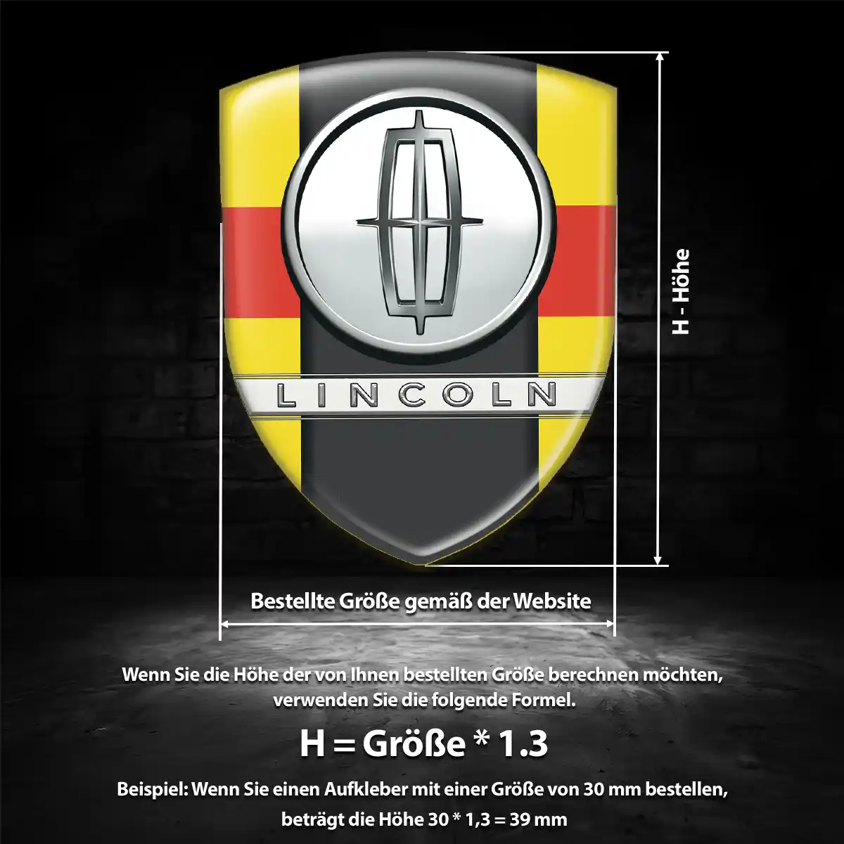 Lincoln 3D Gel Aufkleber Emblem Auto Hohe Qualität