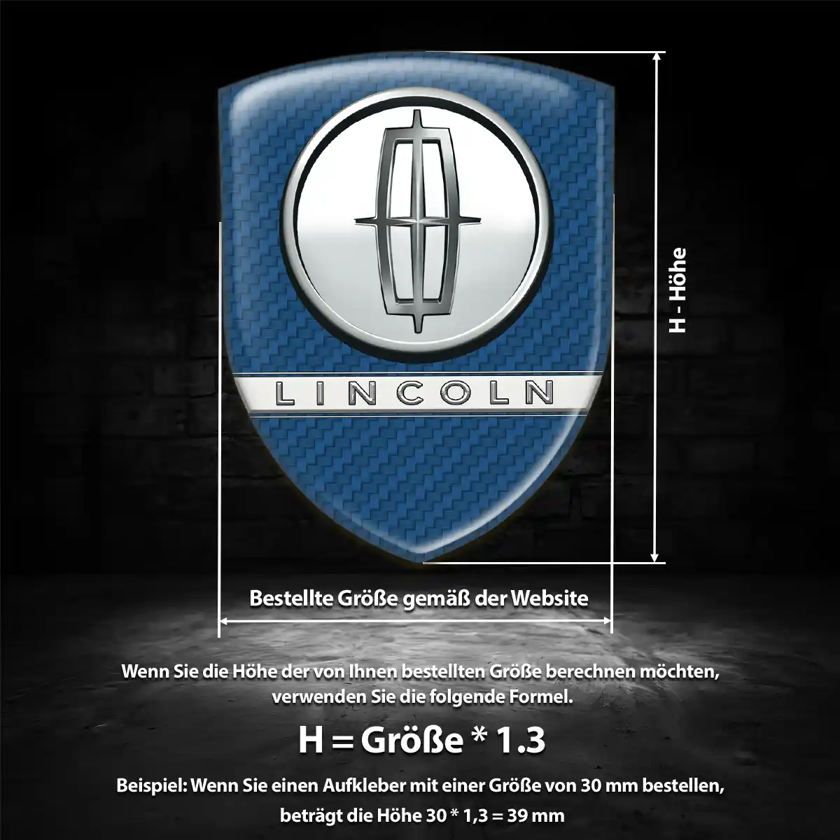 Lincoln 3D Gel Aufkleber Emblem Auto Stilvolles Design