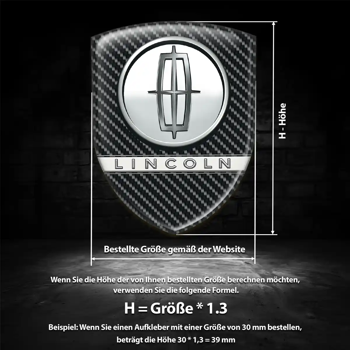 Lincoln 3D Gel Aufkleber Emblem Stilvolles Design