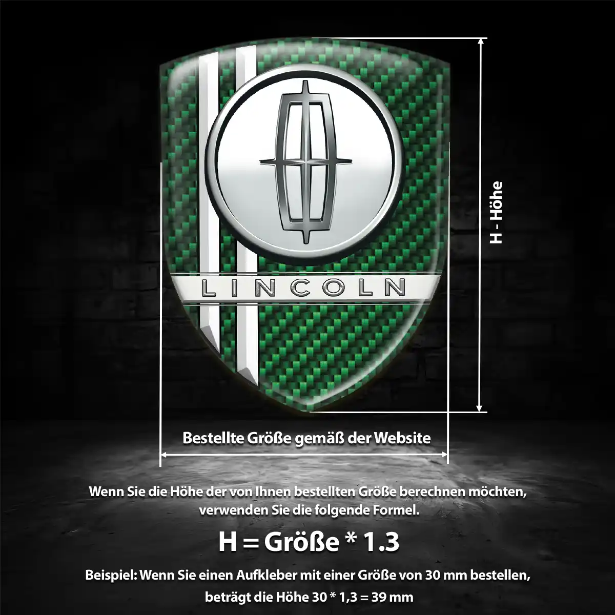 Lincoln 3D Gel Aufkleber Hohe Qualität