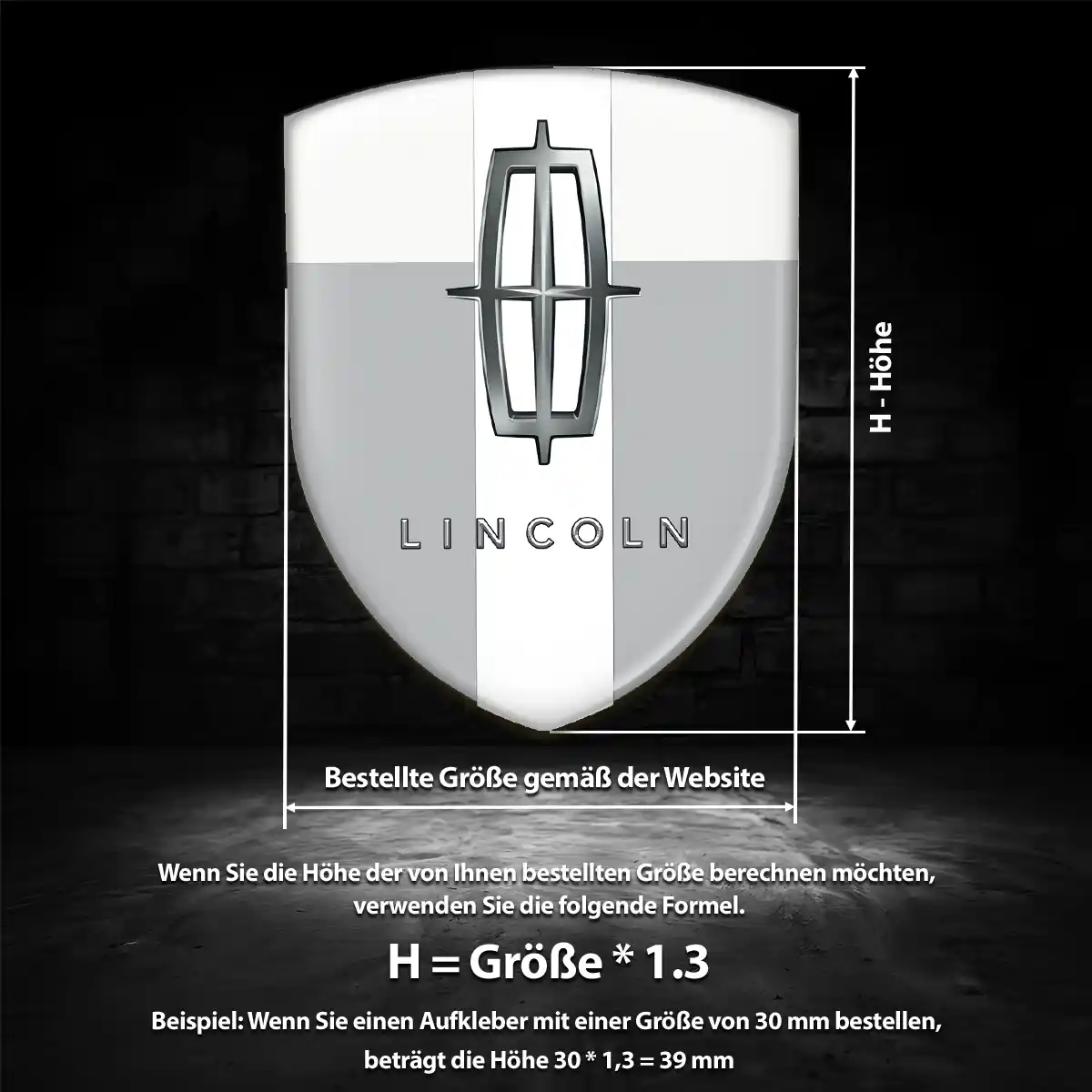 Lincoln 3D Gel Aufkleber Silikon Auto Hohe Qualität