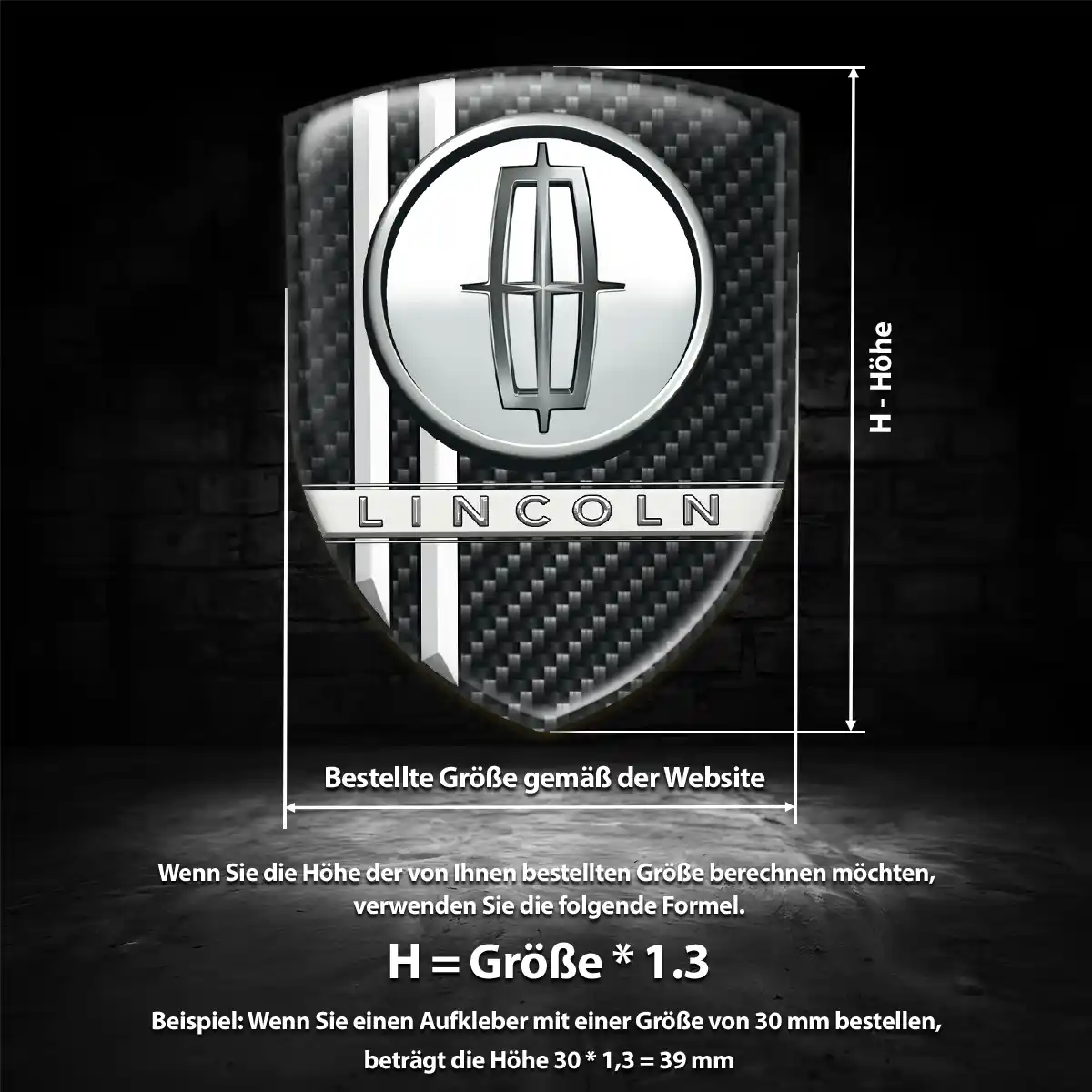 Lincoln 3D Gel Aufkleber Silikon Stilvolles Design