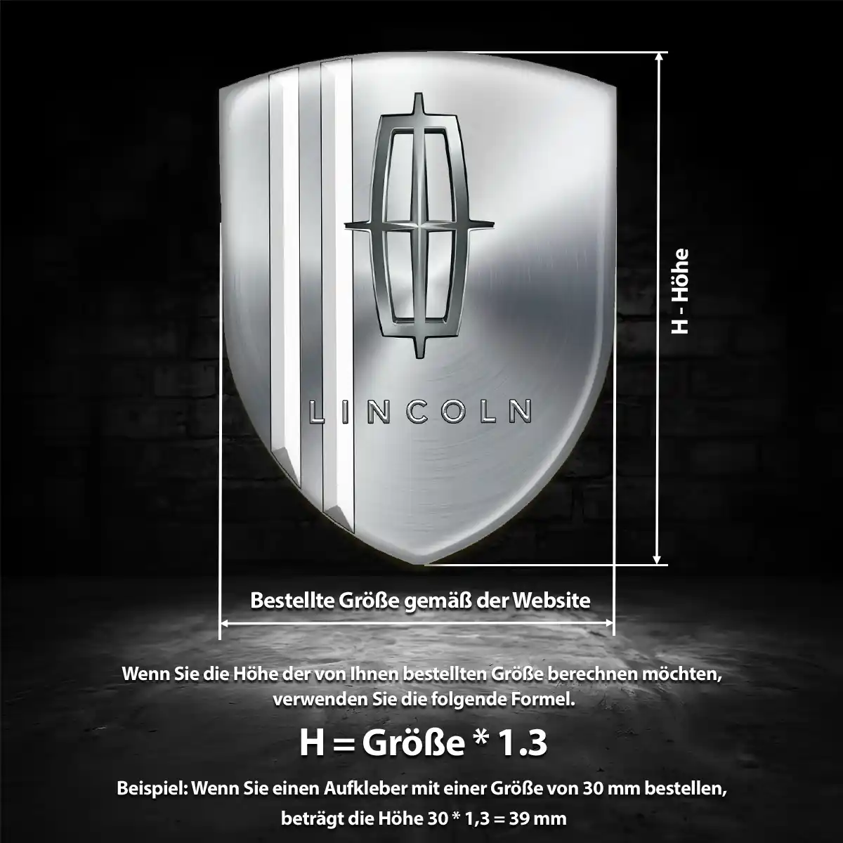 Lincoln 3D Gel Aufkleber Stilvolles Design