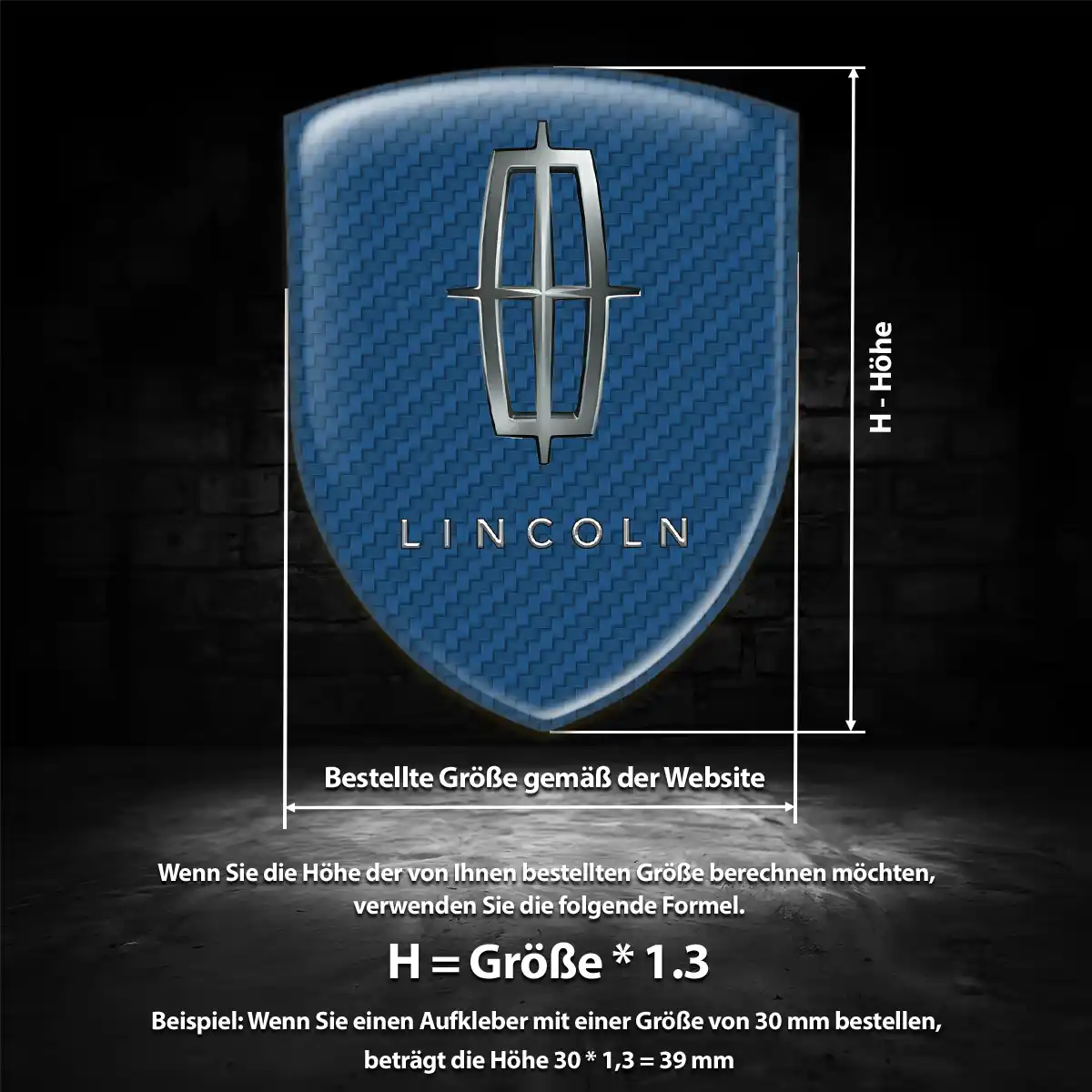 Lincoln 3D Gel Aufkleber Wappen Auto Stilvolles Design