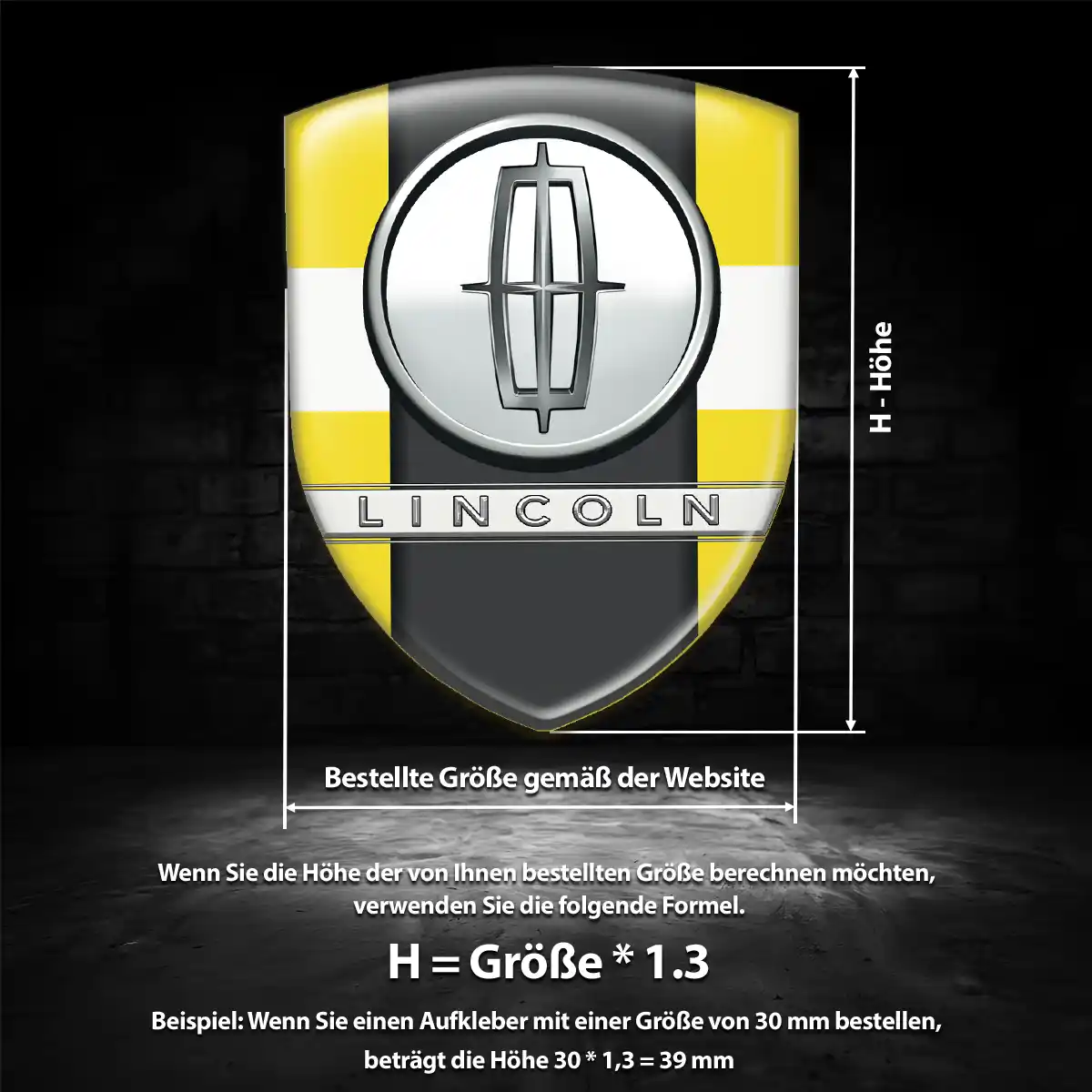 Lincoln 3D Gel Aufkleber Wappen Hohe Qualität