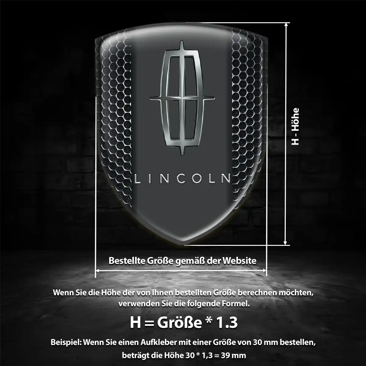 Lincoln Aufkleber 3D Gel Emblem Hohe Qualität