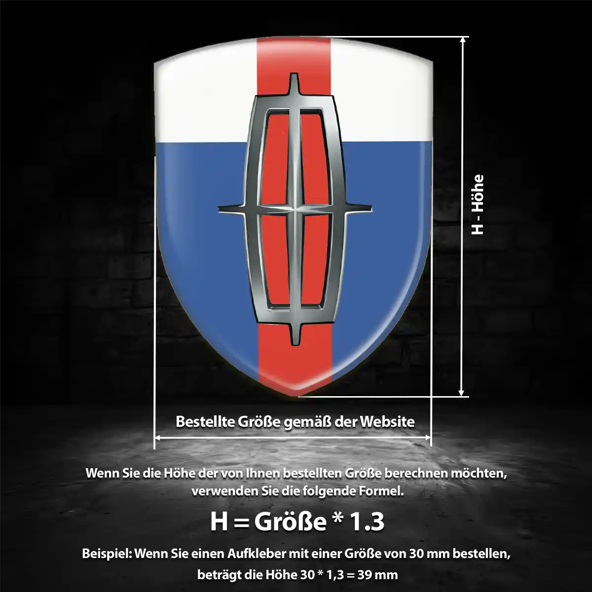 Lincoln Aufkleber 3D Gel Embleme Stilvolles Design