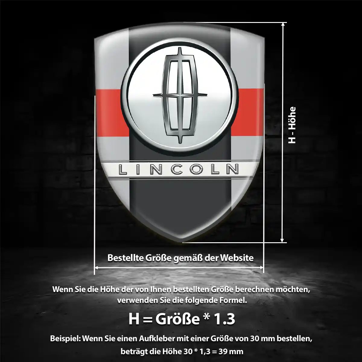 Lincoln Aufkleber 3D Gel Silikon Auto Hohe Qualität