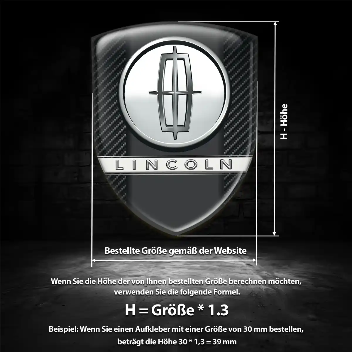 Lincoln Aufkleber 3D Gel Silikon Auto Stilvolles Design