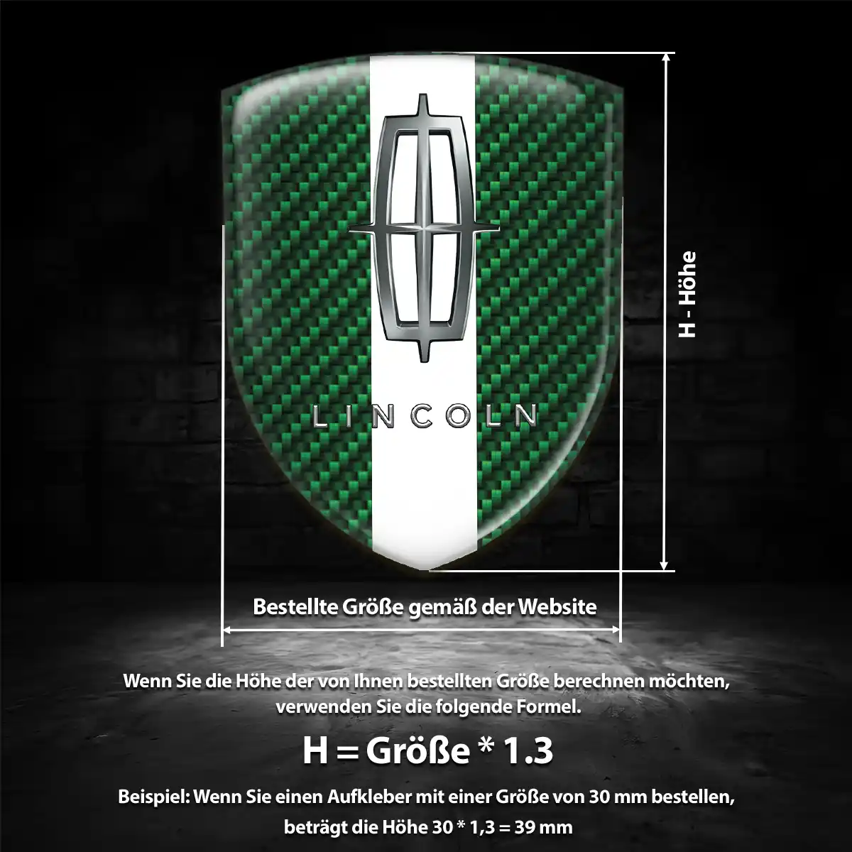 Lincoln Aufkleber 3D Gel Silikon Stilvolles Design