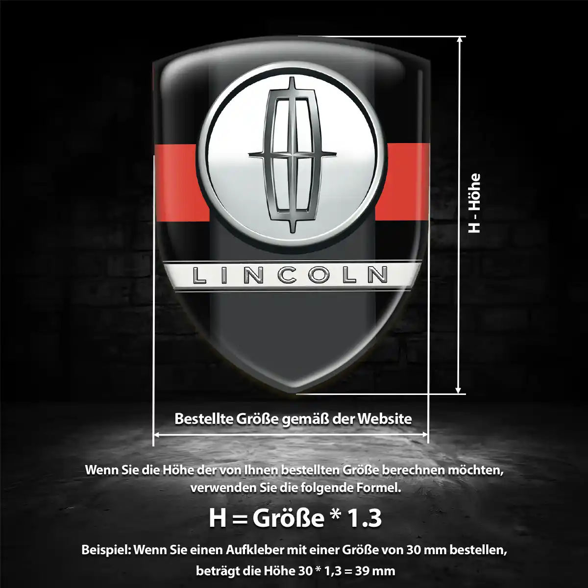 Lincoln Aufkleber 3D Gel Wappen Auto Hohe Qualität