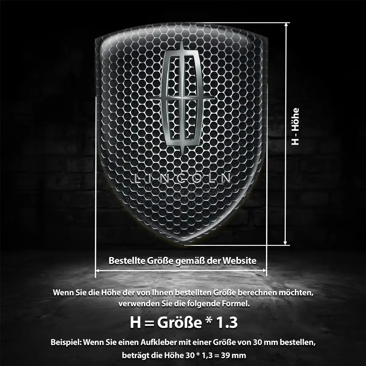 Lincoln Aufkleber 3D Gel Wappen Hohe Qualität