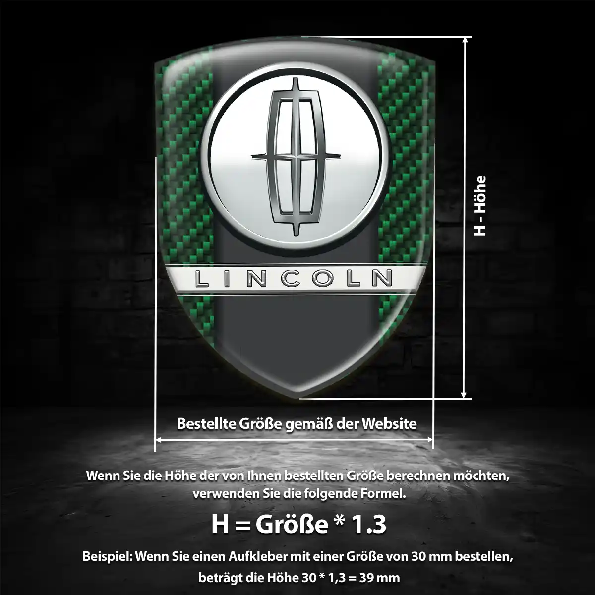 Lincoln Aufkleber Emblem Hohe Qualität