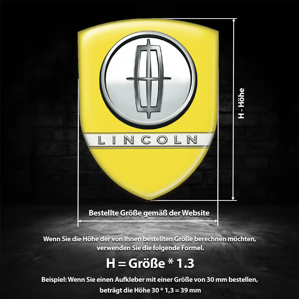 Lincoln Aufkleber Emblem Wappen Hohe Qualität