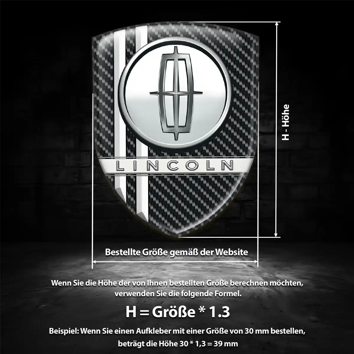 Lincoln Aufkleber Emblem Wappen Stilvolles Design