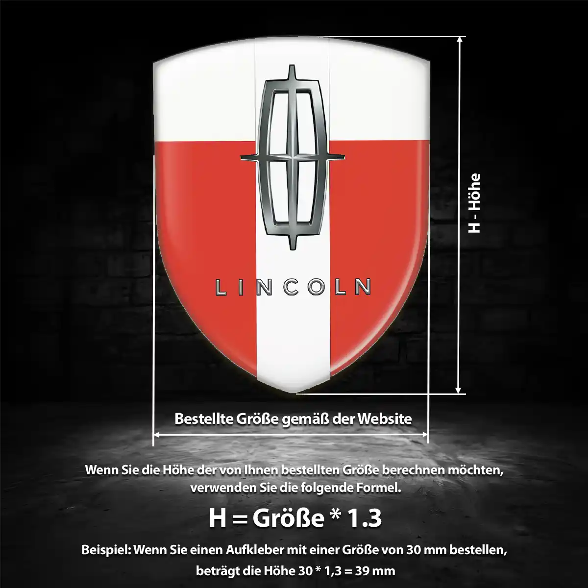 Lincoln Aufkleber Embleme Silikon Auto Hohe Qualität