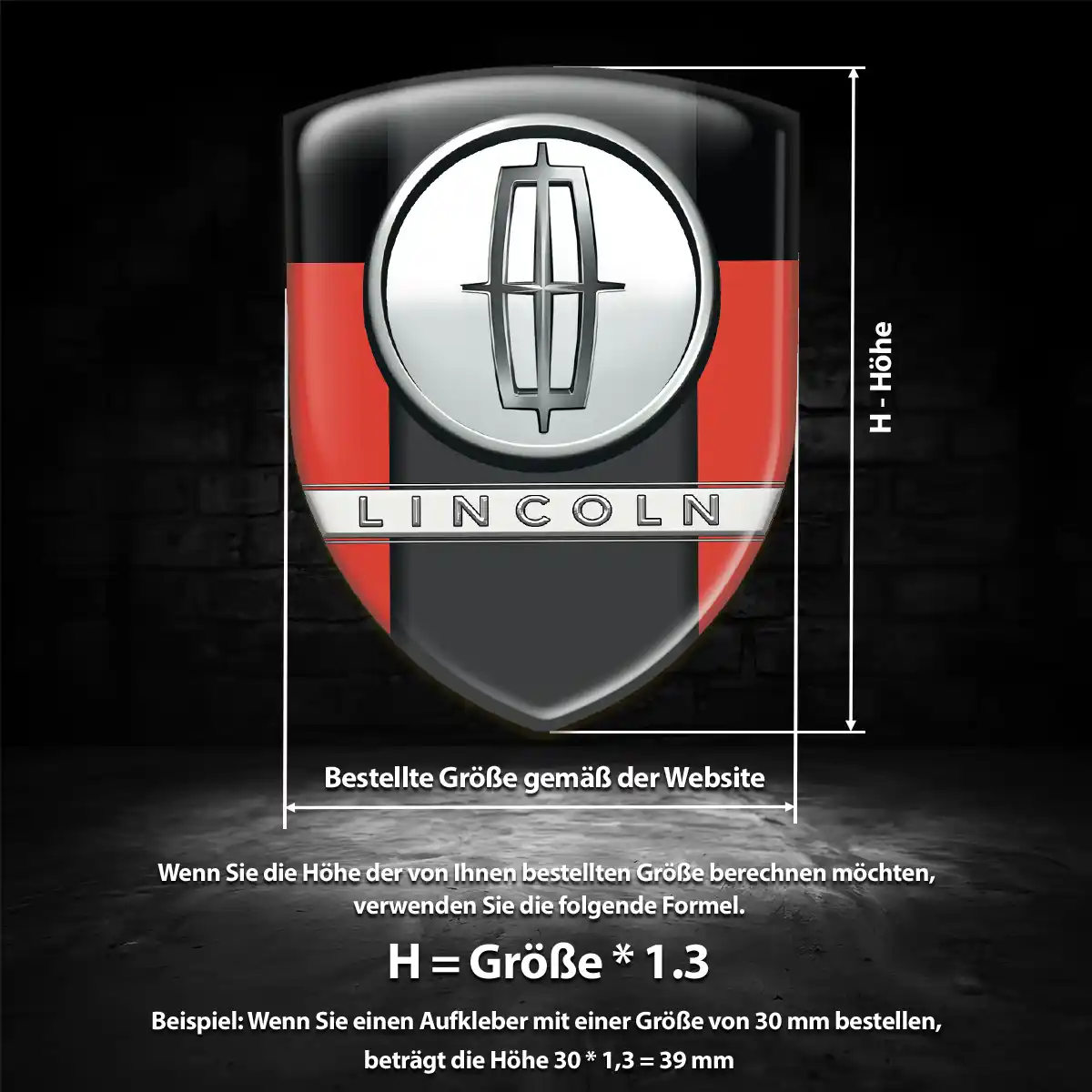 Lincoln Aufkleber Embleme Silikon Premium-Edition