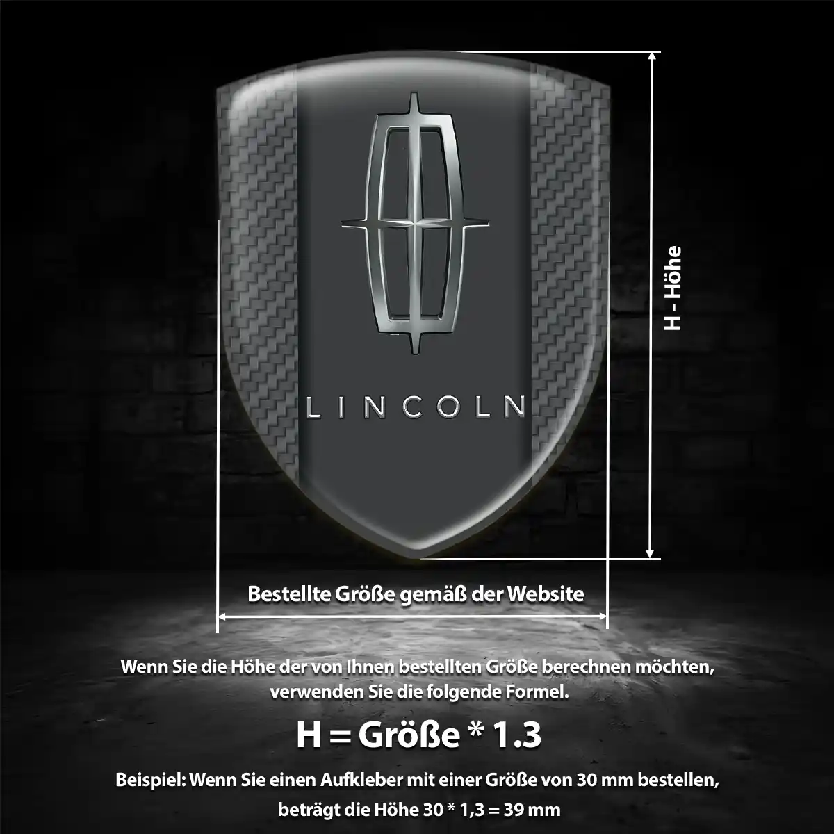 Lincoln Aufkleber Wappen Emblem Stilvolles Design