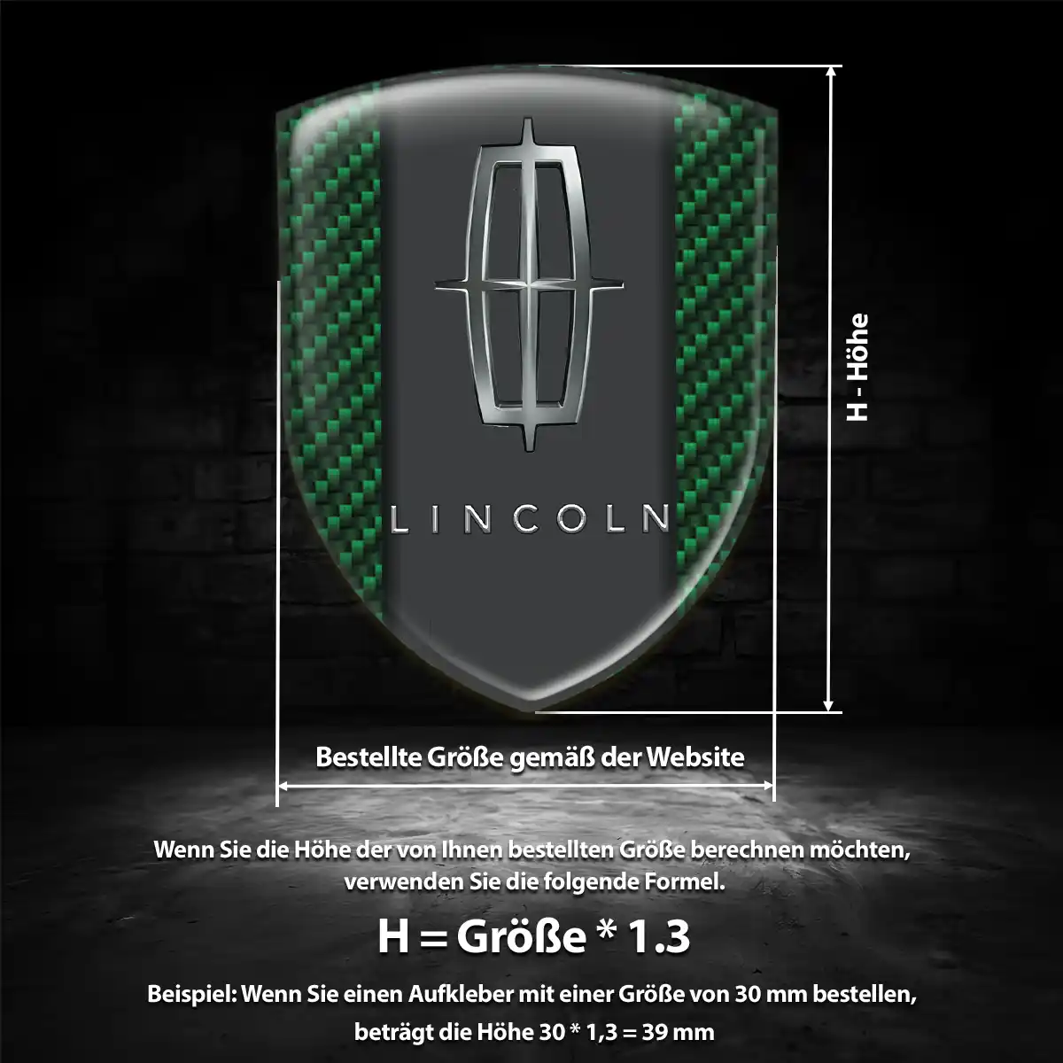 Lincoln Aufkleber Wappen Hohe Qualität