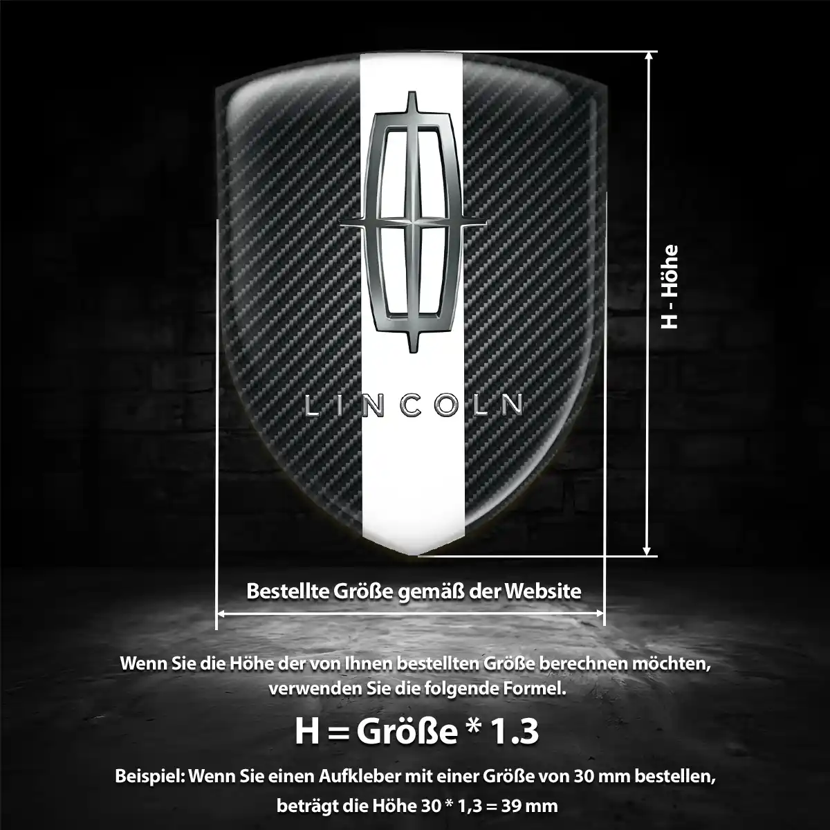 Lincoln Emblem Aufkleber Wappen Premium-Edition