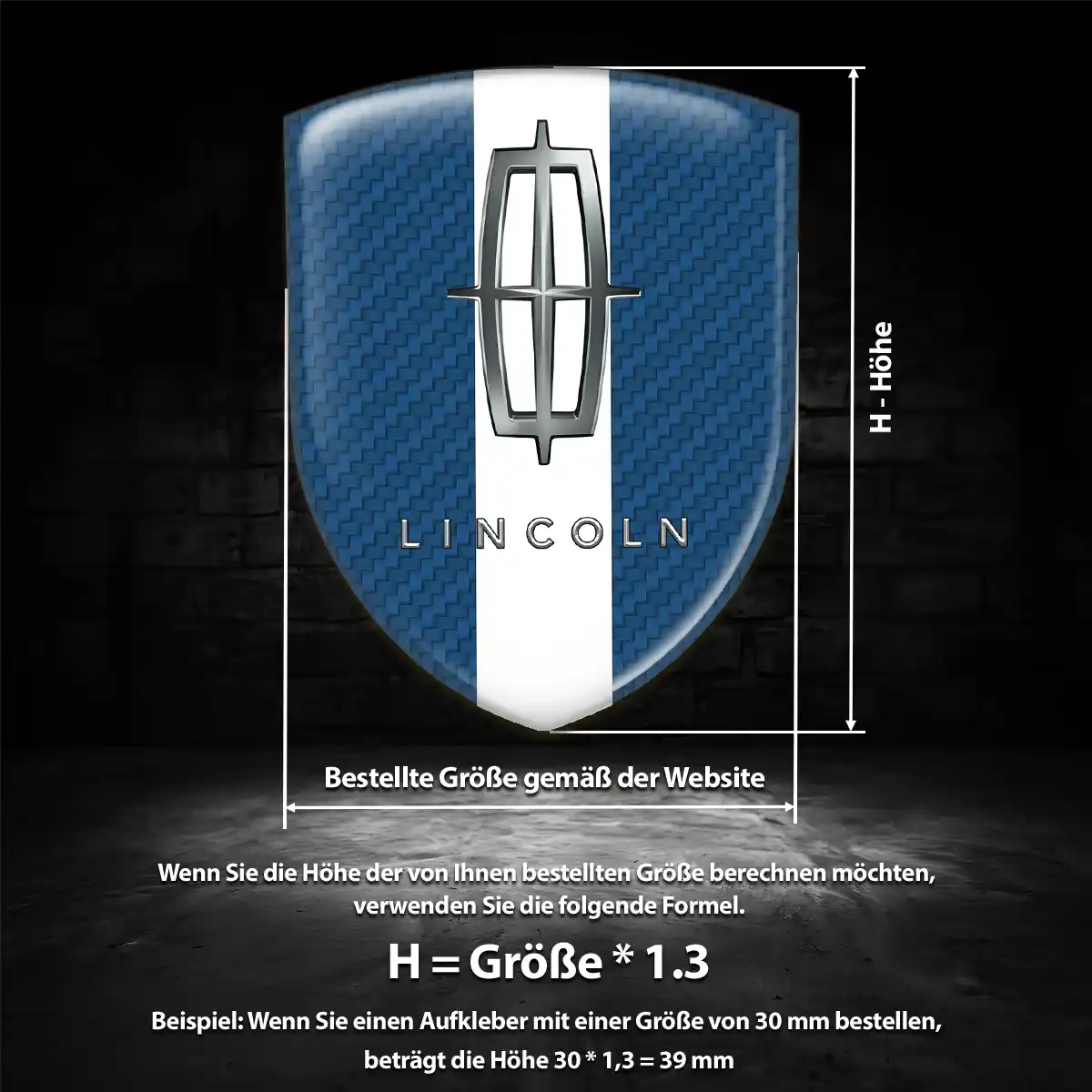 Lincoln Emblem Wappen Aufkleber Premium-Edition