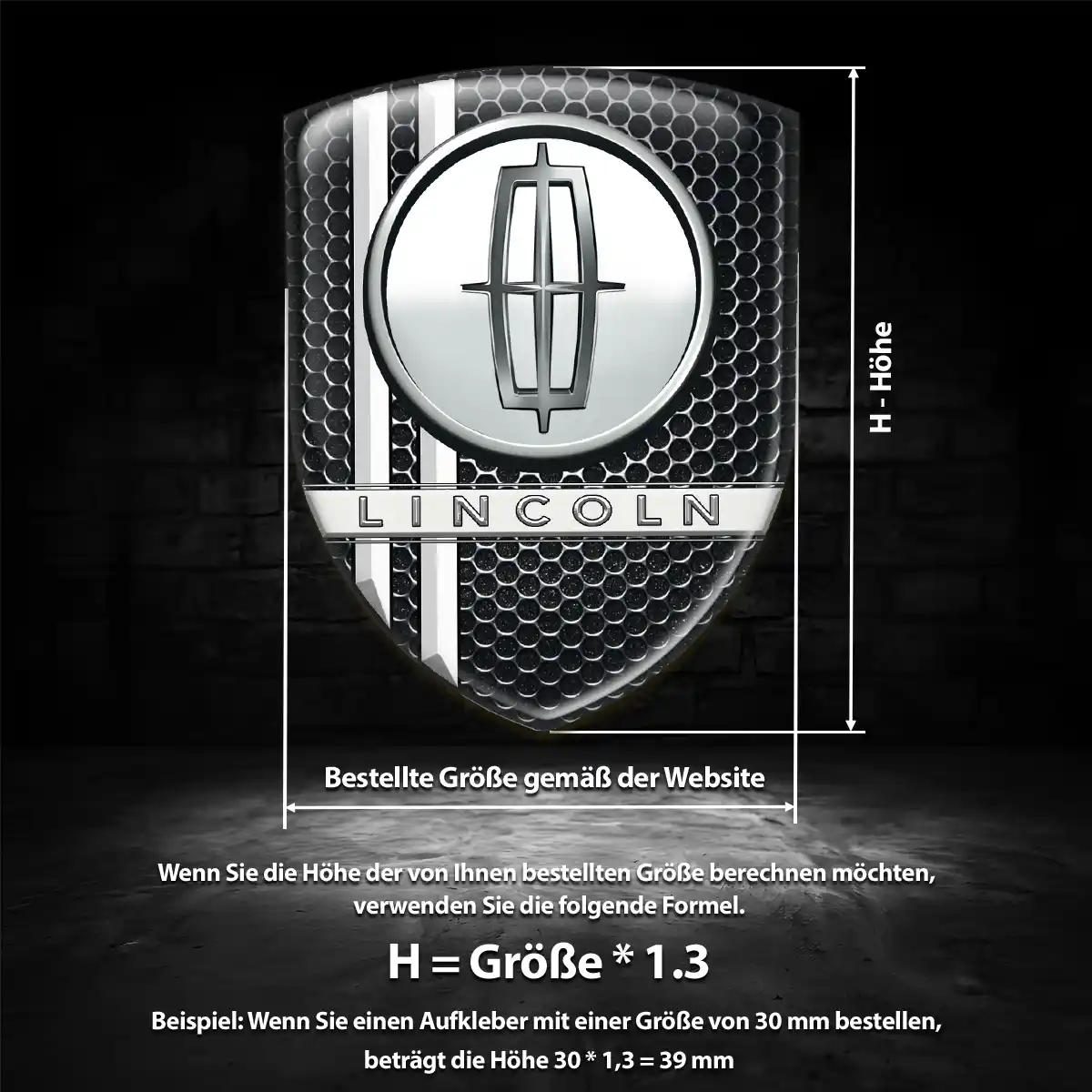 Lincoln Emblem Wappen Aufkleber Stilvolles Design