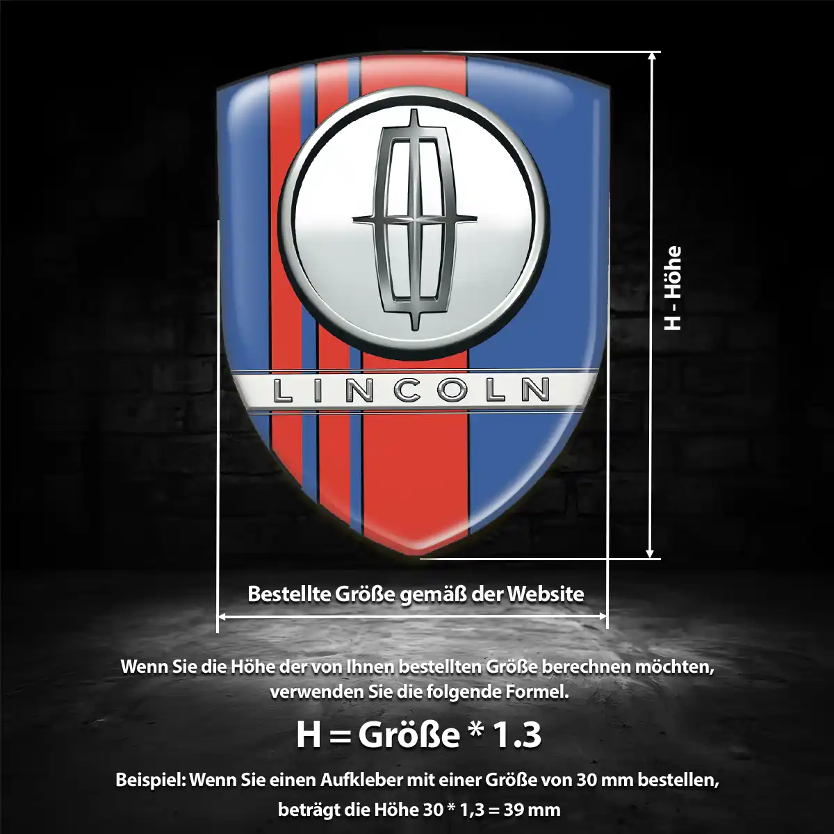 Lincoln Emblem Wappen Stilvolles Design