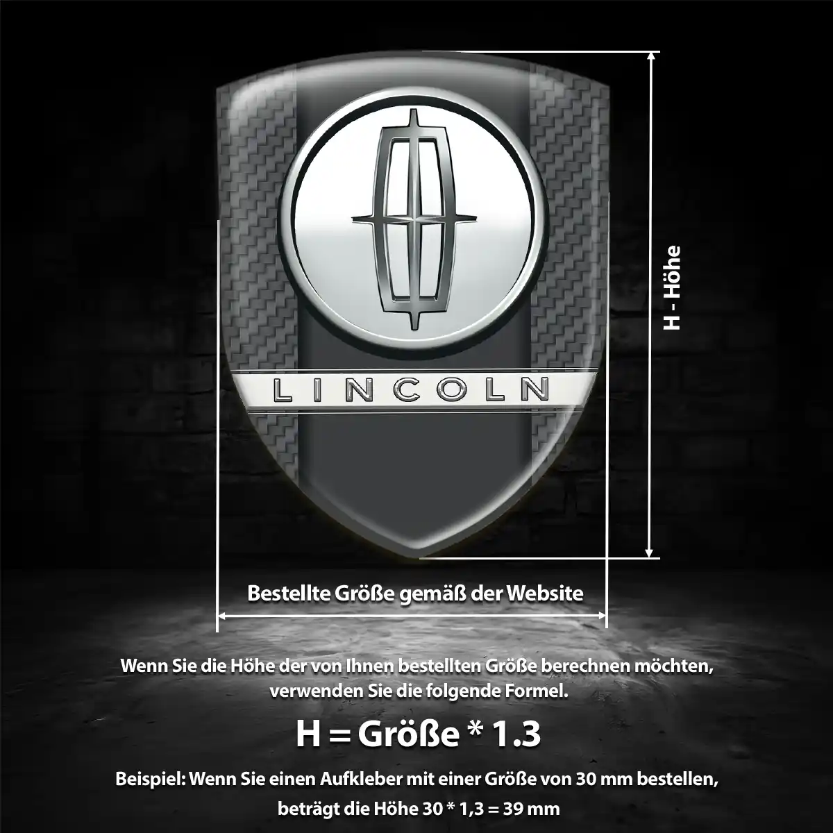 Lincoln Silikon Aufkleber Stilvolles Design